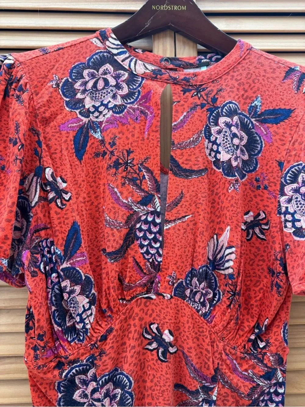 Free People Floral short sleeve Top size medium